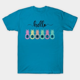 Hello Summer Pineapple design T-Shirt